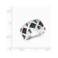 thumbnail image 3 of Solid 925 Sterling Silver Synthetic Rubyand Synthetic Blue and Green Spinel Ring Band Size 8, 3 of 4