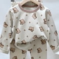 thumbnail image 3 of Linfrsh Toddler Girls Pajamas 3t Cotton Toddler Pajama Set with Premium Soft Wool & Tencel Blend, Snug Fit Pjs Temp-Balancing Sleeper for Kids Baby Boy Girl(Coffee,5-6 Years), 3 of 4