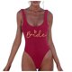 thumbnail image 1 of MKLEKYY Trajes De Baño Mujer 2 Piezas Women Fashion Letter Print Piece Swimsuit Sexy Bikini Swimwear Bathing Sleeveless Backless Swimsuit 2556, 1 of 5