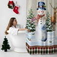 thumbnail image 5 of Christmas Cute Snowman Bathroom Shower Curtain Elk Snowflakes Winter Tree Plaid Waterproof Washable Shower Curtains for Bathtub Bath Decor with Grommets and Hook 72 X 84 Inch, 5 of 8