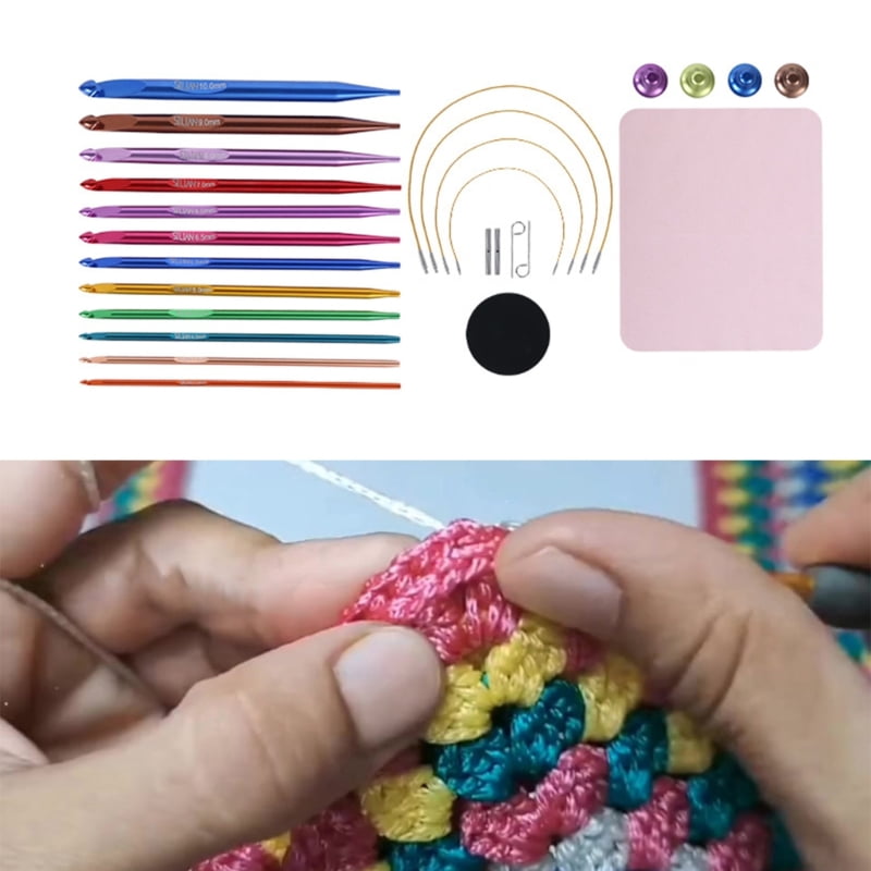 Zecic 12Pcs Interchangeable Afghan Crochet Hook with Cable for Knitting 3.0mm-10mm