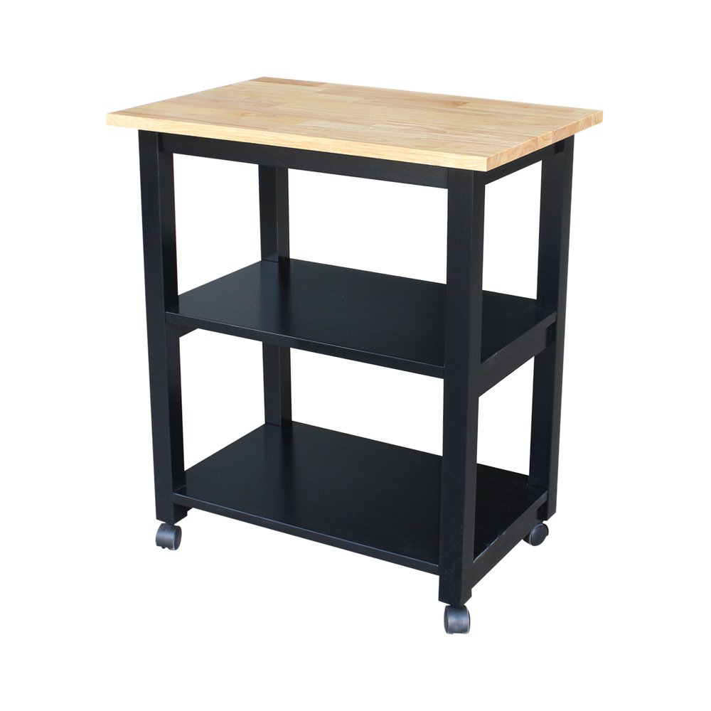 International Concepts Rolling Microwave Cart with Wood Top, Multiple
