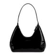 thumbnail image 2 of Spencer Small Crescent Shoulder Bag Underarm Purse PU Handbag with Zipper Closure Clutch for Women Casual Travel, Black, 2 of 10