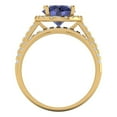 thumbnail image 4 of 2.56ct Brilliant Round Cut Tanzanite 14k Yellow Gold Halo Solitaire with Accents Engagement Bridal Wedding Ring Band Set size 5.75, 4 of 7