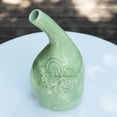 thumbnail image 4 of NOVICA Handmade Celadon Ceramic Vase Green Floral from Thailand Vases [10.75in H x 5in W x 4.3in D] 'Orchid Spirit', 4 of 6