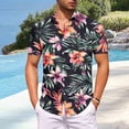 thumbnail image 2 of Xcmzpl Men's Hawaiian Shirt Short Sleeve Button Down Shirts Casual Summer Dress Shirt with Chest Pocket Camp Collar S-5XL, 2 of 7