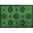 thumbnail image 1 of Ahgly Company Indoor Rectangle Abstract Emerald Green Modern Area Rugs, 2' x 5', 1 of 4