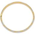 thumbnail image 2 of Avariah Diamonds 14k Yellow Gold 3/16 w/White Rhodium Criss-Cross ren's Hinged Bangle - 6" Bracelet, 2 of 6