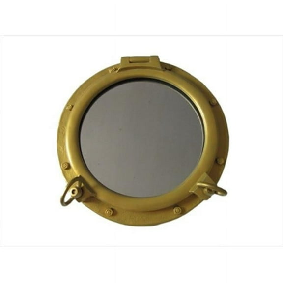 Handcrafted Model Ships Gold Porthole - 24 - W Gold Finish Porthole Window 24 in. Port Holes Decorative Accent