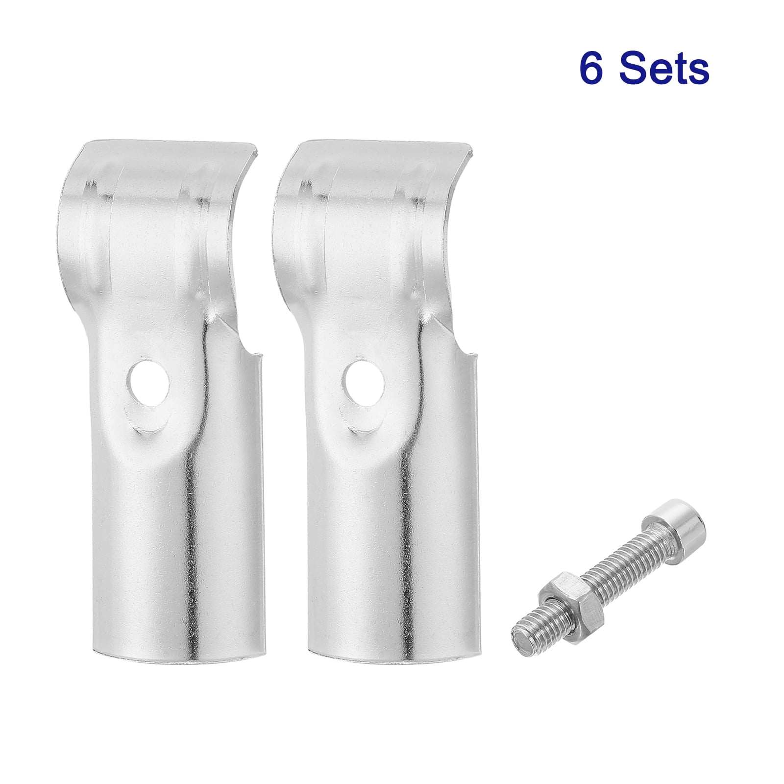 Uxcell T Pipe Clamp Connector 2pcs Structural Pipe Connector Chain Link Fence Clamp Stainless Steel Corner Fitting End Rails Clamp, Fit OD 1 Inch( 25mm - View #3