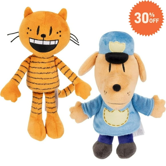 Dog Man Plush - 2 Pack Dog Man and Lil Petey Plush, Collect All Dogman Plush for Kids Ages 4 Years and Up