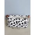 thumbnail image 3 of 1pc Grey Rabbit Pattern Fabric Desktop Storage Basket For Home Organization, 3 of 4