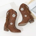 thumbnail image 6 of BOBOGOJP Girls Boys Western Cowboy Boots, Western Riding Shoes for Toddler Little Kids Brown for Size 12.5, 6 of 9