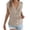 3-Khaki, variant on jinghuiyue Womens Button Down Sweater Vest Cap Short Sleeve Lightweight Cardigan Cable Knit Tops M