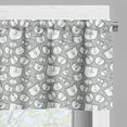 thumbnail image 3 of Ambesonne Bear Valance Pack of 2, Chunky Teddy Bear Portraits, 54"X12", Charcoal Grey Pale Grey, 3 of 5