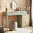 thumbnail image 5 of Tribesigns 39" Makeup Vanity Desk with 5 Drawers, Small Wood Dressing Table for Bedroom, Mint Green, 5 of 7