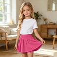 thumbnail image 4 of SONXAHE Girls Elastic-Waist Skirt Pleated Flared Cut Everyday Casual Daily Wear Skirts, 4 of 6