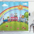thumbnail image 1 of Ambesonne Zoo Shower Curtain, Animal Train Rainbow Funny, 69"Wx84"L, Multicolor, 1 of 3