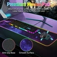 thumbnail image 3 of VEGCOO RGB Led Mouse Pad (31.5 x 12 inch) with Wrist Rest Gel Support, Waterproof with Anti-Slip Base Gaming Mouse Mat Extended for Computer PC Laptop, Office Desktop Mat(Starry Sky), 3 of 8