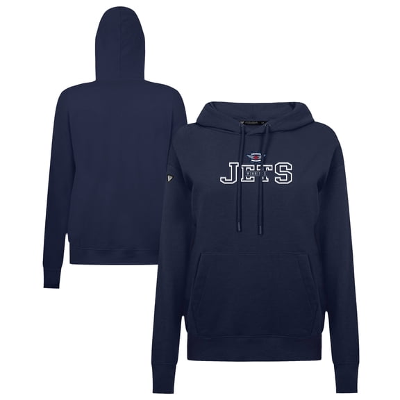 Women's Levelwear Navy Winnipeg Jets Adorn Journey Pullover Hoodie