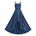 thumbnail image 3 of Kiijoy Girls Ruched Irregular Party Maxi Dress Pageant Spaghetti Strap Dress, Sizes 3-14, 3 of 6