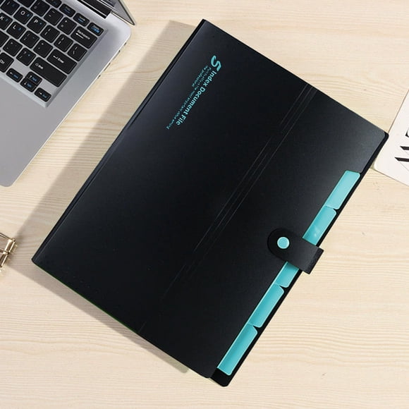 Carpeta de archivos expandible A4 con 5 bolsillos, organizador de documentos tipo acordeón, bolsa de plástico multicapa para oficina, colores surtidos