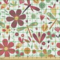 thumbnail image 2 of Ambesonne Floral Fabric by the Yard Upholstery, Dragonfly Butterfly Spring, 1 Yard, Dried Rose Burnt Sienna, 2 of 5