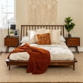thumbnail image 2 of 3-Piece Solid Wood Bedroom Set Spindle Bed + Two 2-drawer nightstands - Walnut, 2 of 15