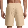 thumbnail image 4 of longantii Mens Shorts Classic Fit Elastic Waist Drawstring Shorts Comfort Athletic Knee Length Short Trousers with Pockets 2026 New Workout Gym Training Outdoor Shorts Beige XXXL, 4 of 4