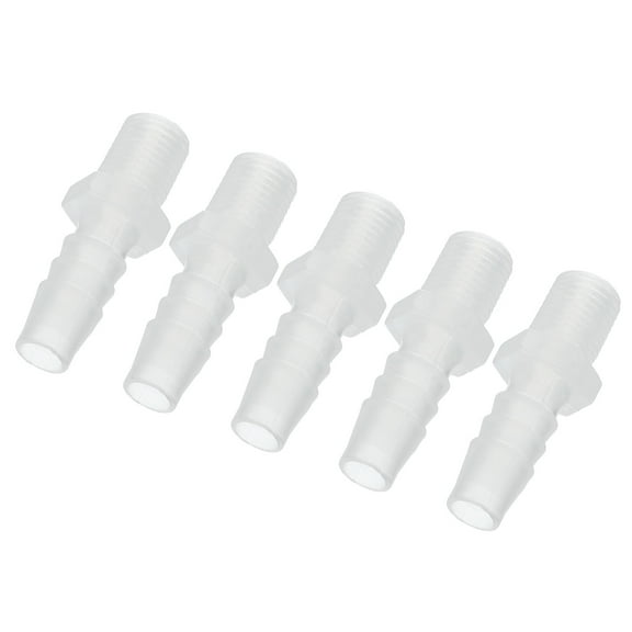 Uxcell 3/8" Barb x 1/4" G Male Connector, 5 Pcs Plastic Hose Barb Fitting Adapter