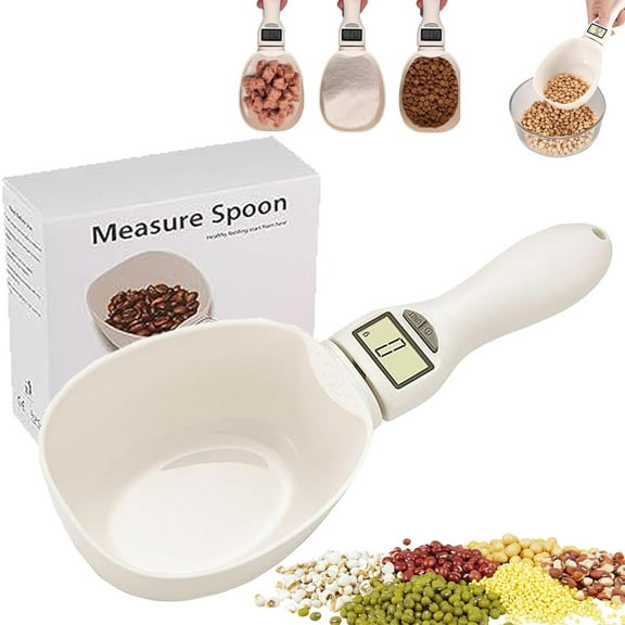 Digital Measuring Spoon with Unit Conversion - High Precision Kitchen Scale with LCD Display for Cooking, Baking & Pet Food Portioning