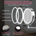 thumbnail image 6 of YUOY Lighted Makeup Mirror, Vanity Mirror with LED Lights and 10x Magnifying Mirror, 8 inch Rechargeable, Wall Mount Bathroom Mirror, Chrome, 6 of 7