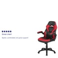 thumbnail image 6 of Emma + Oliver Gaming Racing PC Chair with Flip-up Arms, Red/Black LeatherSoft, 6 of 16