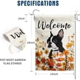thumbnail image 2 of Floral Boston Terrier Garden Flag Fall Yard Flag Wildflower Dog Garden Flags Orange Autumn Lawn Flags Welcome Thanksgiving Outdoor Flags for Outside 12x18 Double Sided Small, 2 of 7