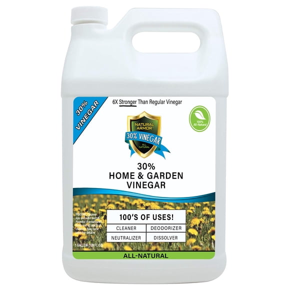 Natural Armor 30% Concentrated Industrial Strength Vinegar for Home & Garden & Literally Hundreds of Other Uses. 6X Stronger Than Regular Vinegar (128 OZ GALLON REFILL)