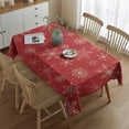 thumbnail image 2 of Merry Christmas Table Cloth Waterproof Spillproof Tablecolths Table Covers Christmas Snowman Tablecloth for Christmas Birthday Wedding Graduation Rectangle,60x84inches, 2 of 5