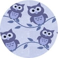 thumbnail image 1 of Ahgly Company Machine Washable Indoor Round Transitional Heavenly Blue Area Rugs, 3' Round, 1 of 7