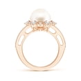 thumbnail image 2 of ANGARA Freshwater Cultured Pearl and Diamond Ring with Floral Halo in 14K Rose Gold for Women | June Birthstone, Birthday, Anniversary, Jewelry Gift for Women | Pearl Ring, 2 of 10