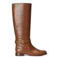 thumbnail image 3 of LAUREN RALPH LAUREN Womens Brown Padded Buckle Accent Goring Brittaney Round Toe Block Heel Zip-Up Leather Riding Boot 6 B, 3 of 4
