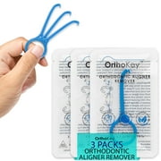OrthoKey Clear Aligner Removal Tool - Expert Grabber Remover for Invisible Removable Braces & Retainers - Innovative Dental Accessory for Effortless Alignment Care - Blue, 3-Pack