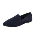 thumbnail image 2 of HaiMao Women's Woven Flats Clearance Pointy Fashion Cutouts Breathable Knit Flat Shoes Navy 9.5(43), 2 of 9