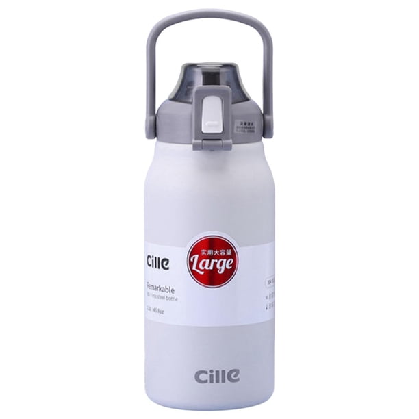 Botella de vacío a prueba de Sin BPA 45 onzas de vacío de gran capacidad Taza de vacío Botella aislada para escuela Oficina Viaje Coche - BLANCO Sunnimix Botella de vacío