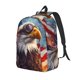 thumbnail image 1 of Disketp Bald Eagle Pilot print Canvas Backpack Lightweight Travel Daypack Student Rucksack Laptop Backpack-, 1 of 5