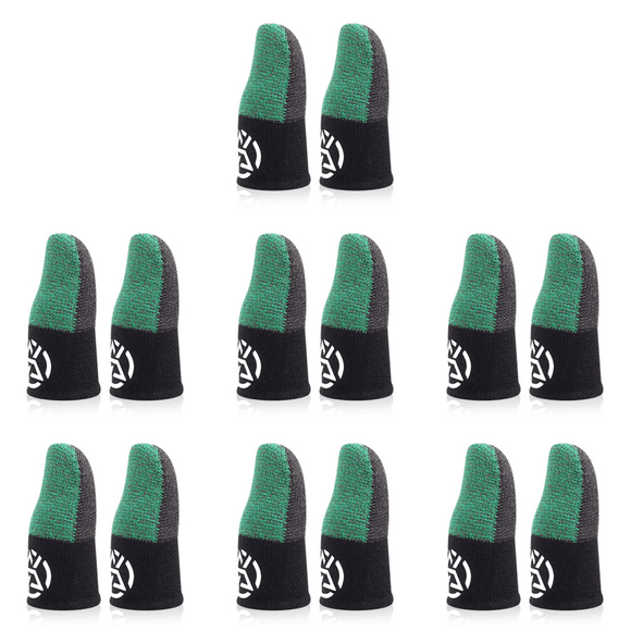 Peggybuy Mobile Finger Sleeve Breathable Sweatproof Finger Thumb Gloves for PUBG (Green)