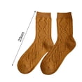 thumbnail image 6 of Eoperou 1 Pair Women Socks Thick High Elasticity Rhombus Texture Middle Tube Breathable Keep Warm Solid Color Autumn Winter Ladies Thermal Long Socks for Daily Wear, 6 of 8