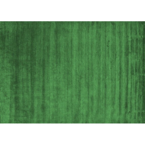 Ahgly Company Indoor Rectangle Abstract Emerald Green Contemporary Area Rugs, 2' x 5'