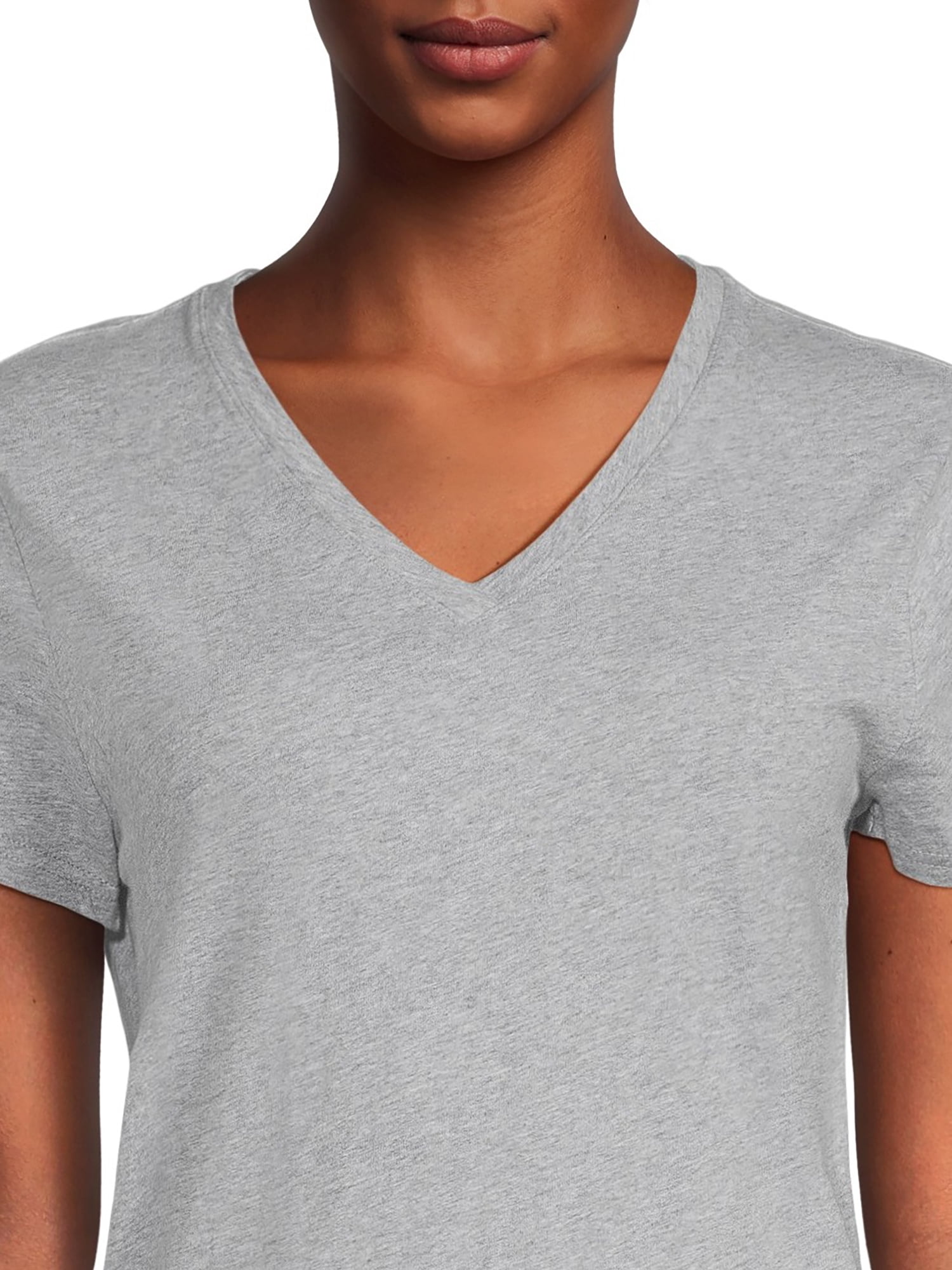 RealSize Women's V-Neck Tee with Short Sleeves, Sizes XS-3XL
