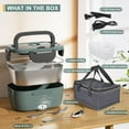 thumbnail image 3 of Monteka Electric Lunch Box Food Heater - Leakproof Portable Food Warmer heated lunch box for adults for Car/Home/Truck with 1.5L Removable Stainless Steel Container, 12V/24V/110V, Green, 3 of 7