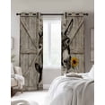 thumbnail image 2 of Funny Farm Animals Blackout Curtains for Bedroom, Thermal Insulated Drapes, Vintage Barn Brown Sunflowers Black Out Curtains 63 Inch Long Room Darkening Kitchen Curtains 42"x63" 2 Panels, 2 of 8