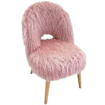 Jeco Faux Fur Accent Chair In Pink Walmart Canada